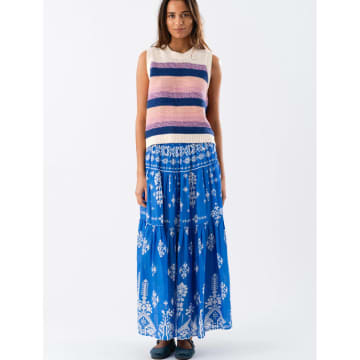 Shop Lolly's Laundry Sunset Maxi Skirt Blue Cotton