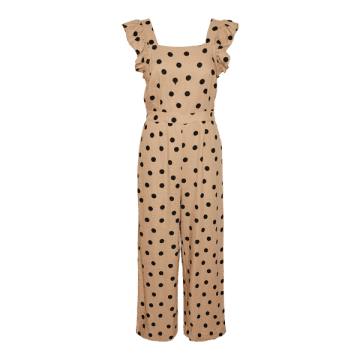 Shop Y.a.s. Line Jumpsuit In Ginger Root With Black Dots
