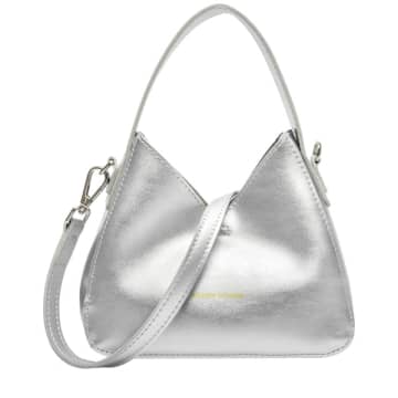 Shop Every Other 12006 Mini V Crossbody Grab Bag In Silver In Metallic