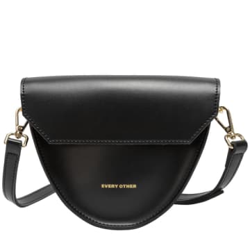 Shop Every Other 12014 Half Oval Flapover Crossbody Bag In Black