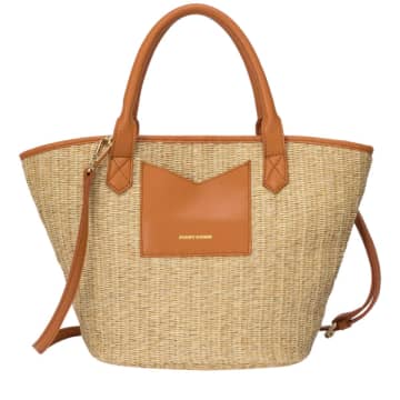 Shop Every Other 12019 Large Straw Rattan Tote Bag In Tan In Brown