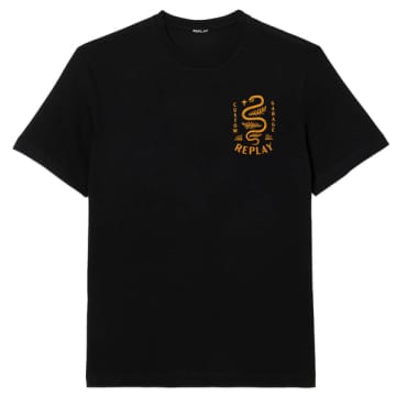 Replay Custom Garage Snake T-shirt In Black