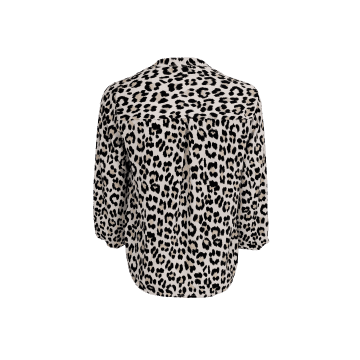 Shop Black Colour Luna Blouse In Leopard Print