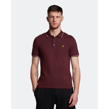 Lyle & Scott Sp1524vog Tipped Polo Shirt In Burgundy/ Grey In Red