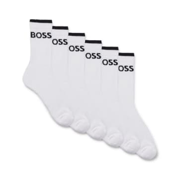 Hugo Boss 6 Pack Qs Sport Socks In White