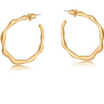 Edit & Oak Branch Hoop Earrings In Gold