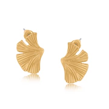 Edit & Oak Ginko Stud Earrings In Gold