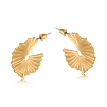 Edit & Oak Ginko Hoop Earrings In Gold