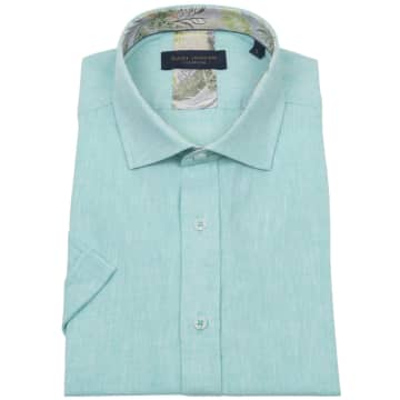 Shop Guide London Linen Blend Short Sleeve Shirt In Blue