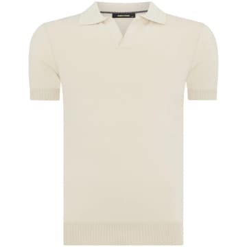Remus Uomo Stretch Fit Short Sleeve Polo Shirt In Neutrals