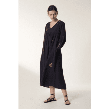 Leon & Harper Romaine Carbon Dress In Black