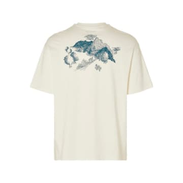Selected Homme Gib Print Tee In Egret In White