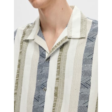 Selected Homme Linen Ss Shirt In Multi