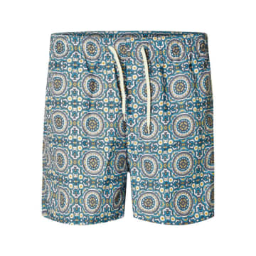 Selected Homme Dane-aop Swim Shorts In Blue