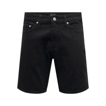 Only & Sons Denim Shorts Black