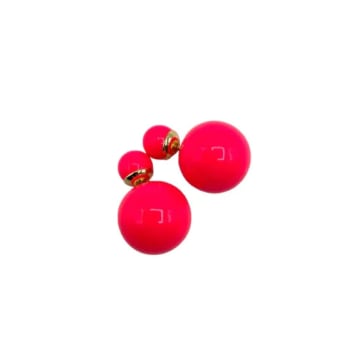 Sixton London Coral Orb Earrings In Red
