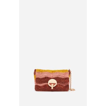 Vanessa Bruno Nano Moon Multi-coloured Raffia Bag In Brown