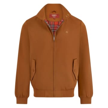 Merc London Harrington Cotton Jacket In Brown