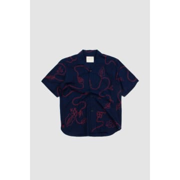 Kardo Ronen Embroidery Shirt Indigo In Blue
