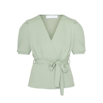 Sisterspoint Nasa Puff Sleeve Blouse In Green