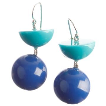 Shop New Arrivals Zsiska Meta Royal Blue And Turquoise Drop Earrings