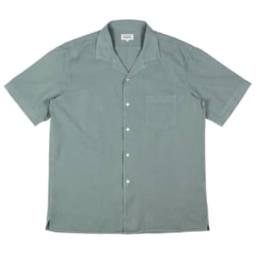 Shop Hartford Palm Mc Pat Tencel Blend Shirt Faded Green