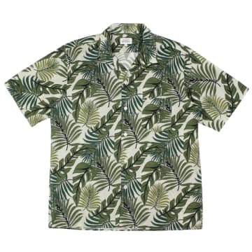 Shop Hartford Palm Mc Tropical Print Short Sleeve Shirt Green