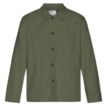 Shop Colorful Standard Organic Cotton Workwear Jacket Dusty Olive In Green