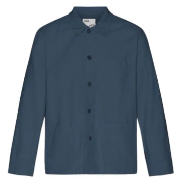 Shop Colorful Standard Organic Cotton Workwear Jacket Petrol Blue