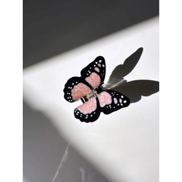 Shop Solar Eclipse Pink Hand-painted Monarch Butterfly Claw Hair Clip