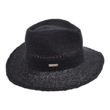 Shop Seeberger Fine Paper Crochet Hat In Black 80369