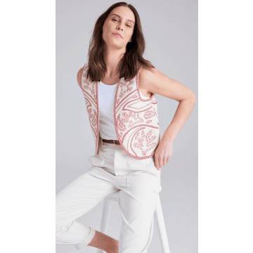 Shop Cape Cove Embroidered Waistcoat In Neutrals