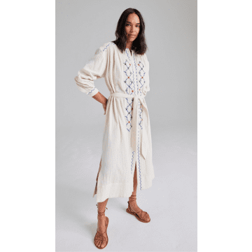 Shop Cape Cove Coves Embroidered Dress In Neutrals