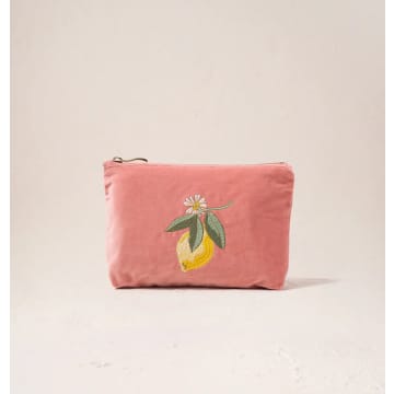 Elizabeth Scarlett Lemon Blossom Mini Pouch In Pink
