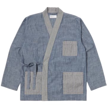 Shop Universal Works Patched Kyoto Work Jacket In Indigo