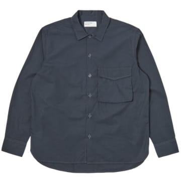 Shop Universal Works Field Pocket Shirt In Navy In Blue