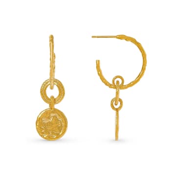 Shop Orelia Molten Coin Hoop Drop Earrings