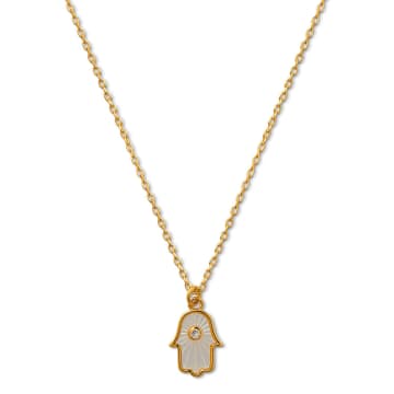 Shop Orelia Mother Of Pearl Hamsa Hand Necklace