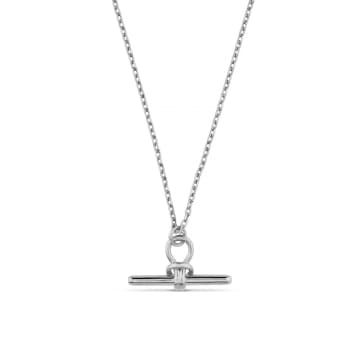 Shop Orelia Dainty T-bar Knot Necklace In Metallic