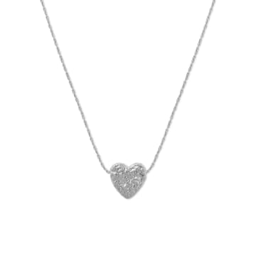 Shop Orelia Molten Thread Through Heart Collar Necklace In Metallic