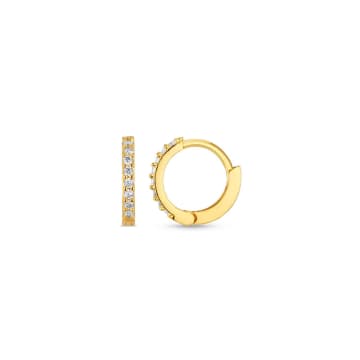 Shop Orelia Pavé Mini Micro Hoop Earrings In Gold