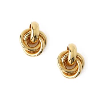 Shop Orelia Statement Interlocking Earrings In Gold