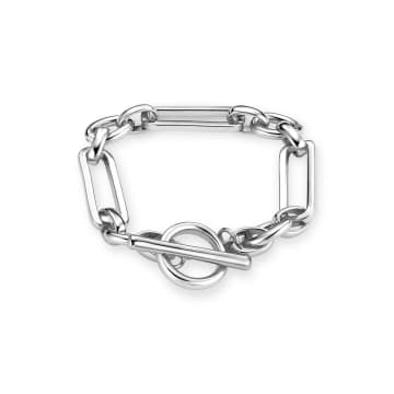Shop Orelia Rectangular Link T-bar Bracelet In Metallic