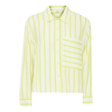 Shop B.young Funda Ls Shirt In Sunny Lime Mix In Green