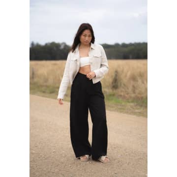 Shop Lilly Pilly Oli Linen Pants In Black