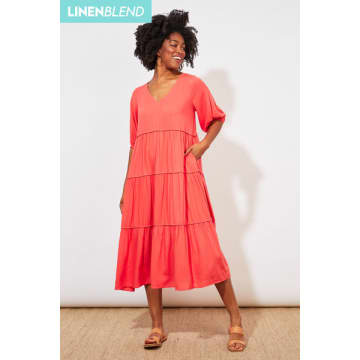 Shop The Kindred Co. Haven Tropicana Tiered Maxi Dress In Pink