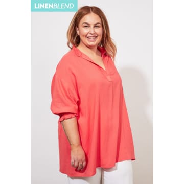 Shop The Kindred Co. Haven Tropicana Top In Coral In Pink