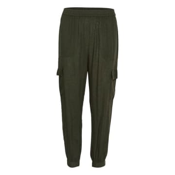 Shop Kaffe Milia Cropped Pants In Forest Night