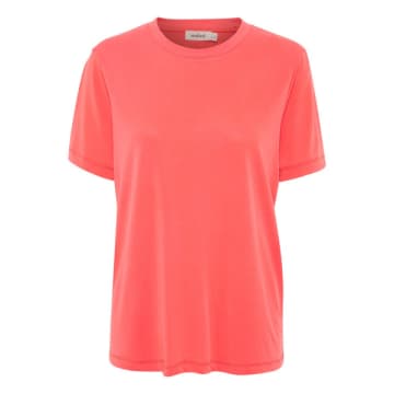 Shop Soaked In Luxury Slcolumbine Hot Coral Loose Fit T-shirt In Pink