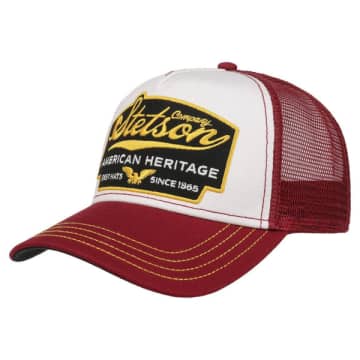 Shop Stetson American Heritage Trucker Cap In Red